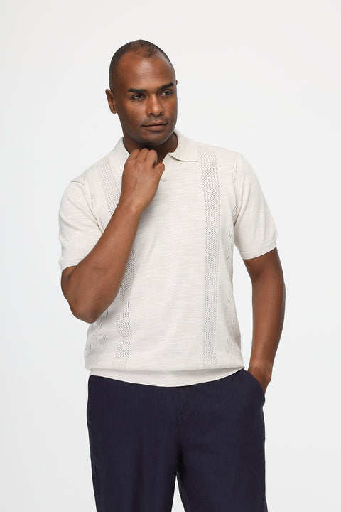 Polo Shirt Regular Fit Knitted Beige