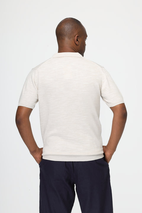 Polo Shirt Regular Fit Knitted Beige