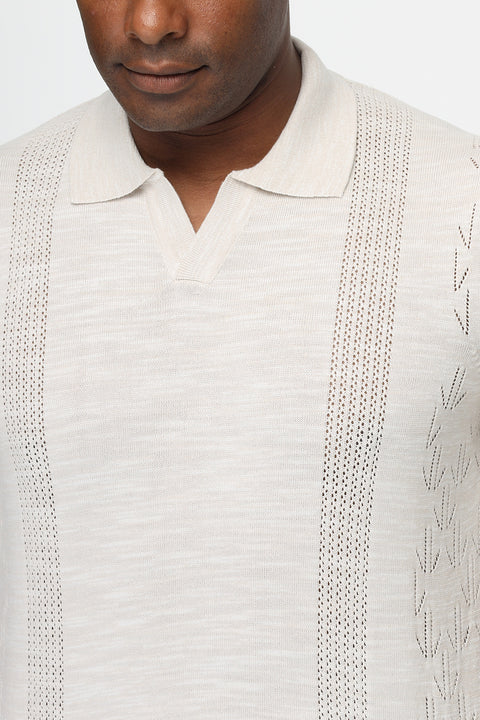 Polo Shirt Regular Fit Knitted Beige