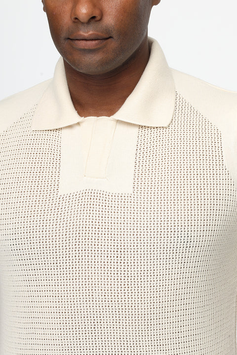 Polo Shirt Regular Fit Knitted Beige