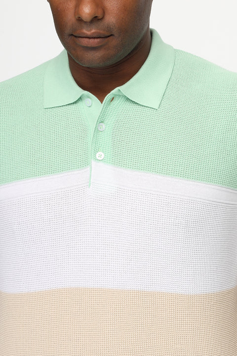 Polo Shirt Regular Fit Knitted Light Green