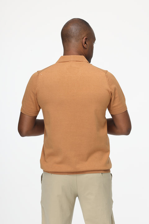 Polo Shirt Regular Fit Knitted Beige