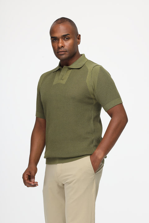 Polo Shirt Regular Fit Knitted Green