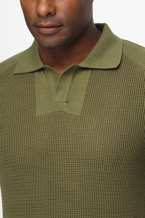 Polo Shirt Regular Fit Knitted Green