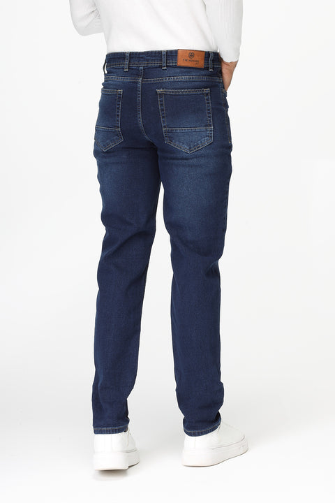 Slim Straight Fit Trousers Jeans Dark Blue