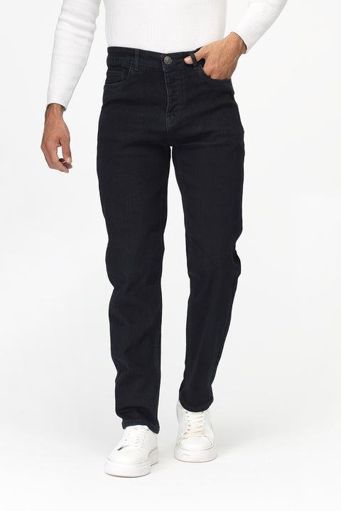 Slim Straight Fit Trousers Jeans Dark Blue