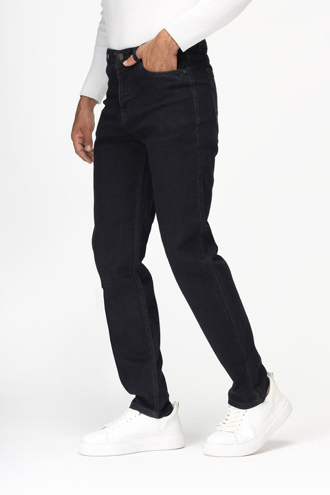 Slim Straight Fit Trousers Jeans Dark Blue