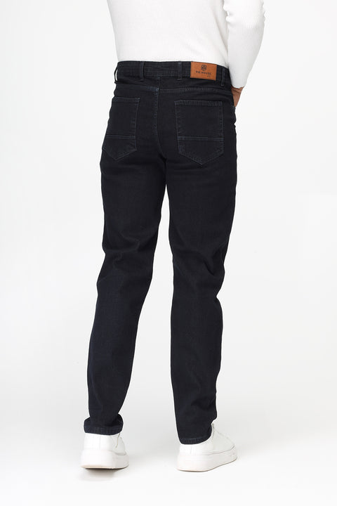 Slim Straight Fit Trousers Jeans Dark Blue