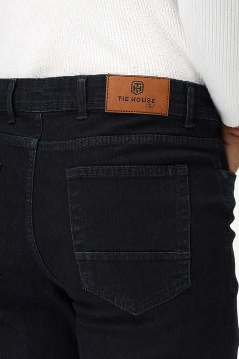 Slim Straight Fit Trousers Jeans Dark Blue