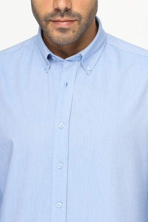 New Fit Shirt Oxford Medium Blue 100% Cotton
