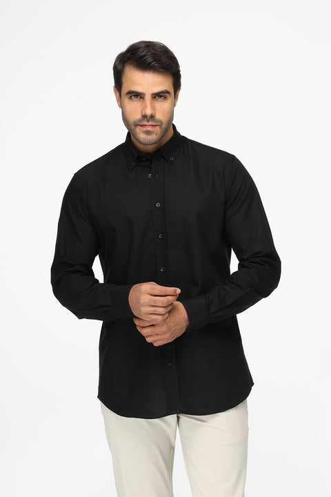 New Fit Shirt Oxford Black 100% Cotton