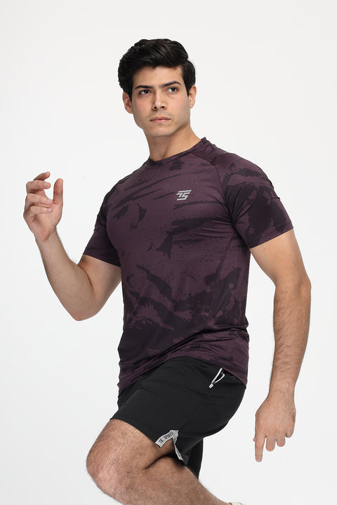 Slim Fit Sports T-Shirt Dark Purple
