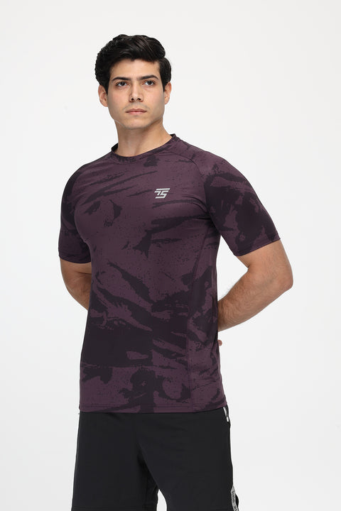 Slim Fit Sports T-Shirt Dark Purple