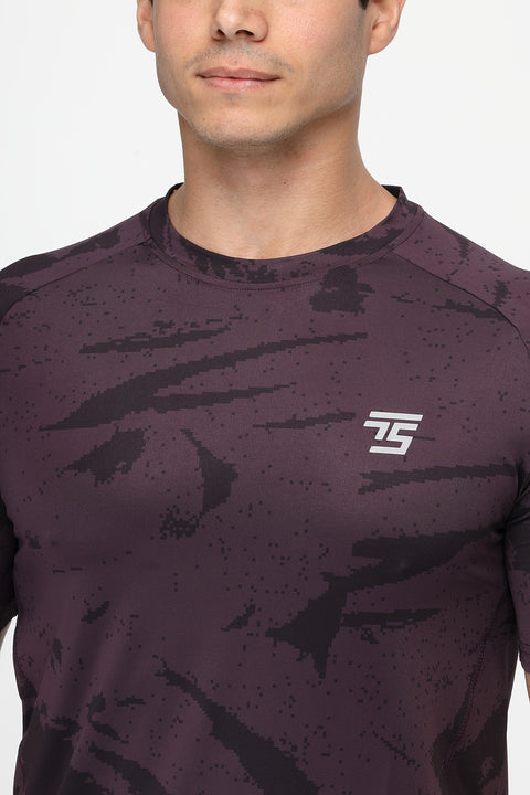 Slim Fit Sports T-Shirt Dark Purple