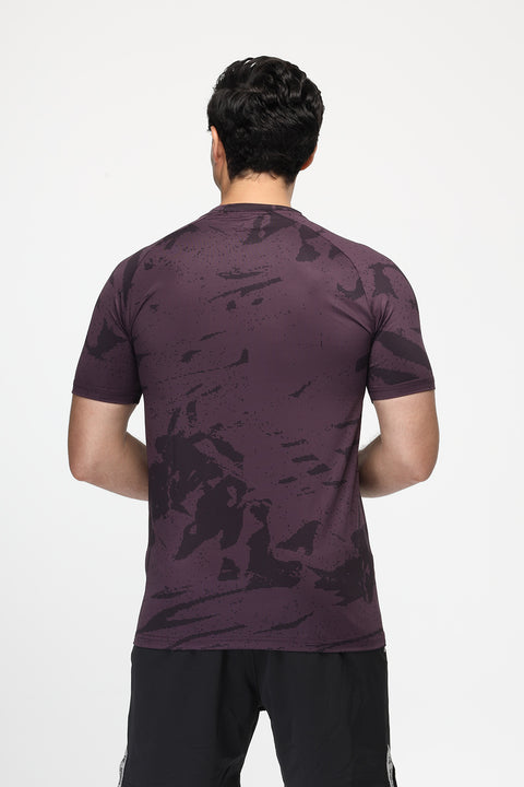 Slim Fit Sports T-Shirt Dark Purple