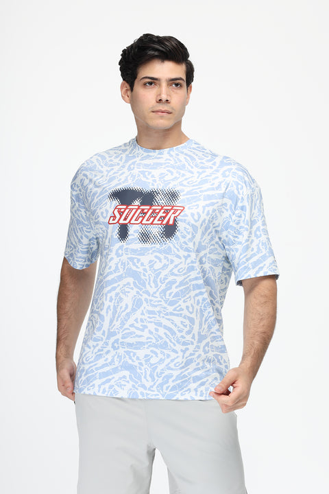 Over Size Sports T-Shirt Light Blue