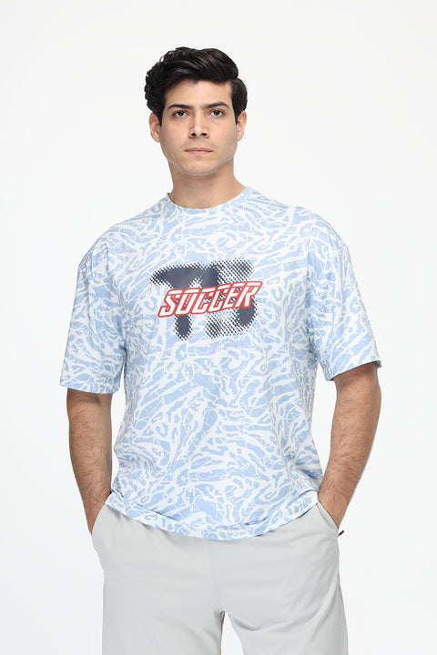 Over Size Sports T-Shirt Light Blue