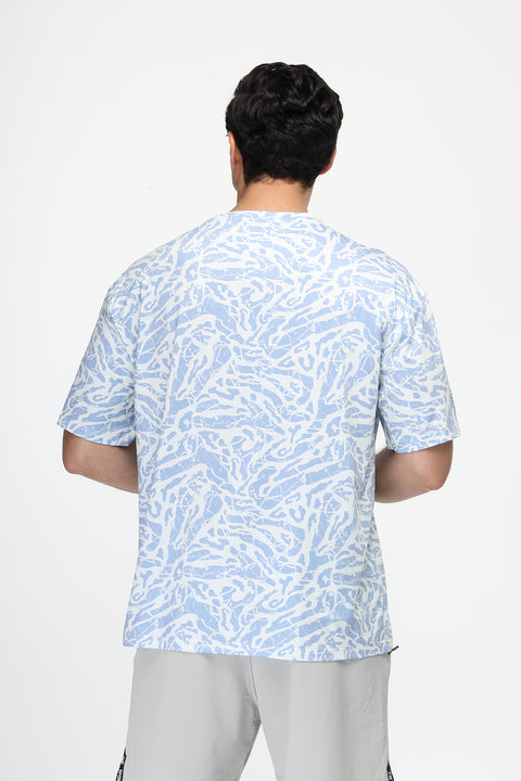 Over Size Sports T-Shirt Light Blue