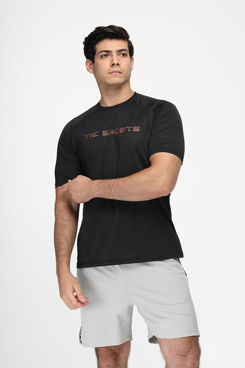 Regular Fit Sports T-Shirt Black