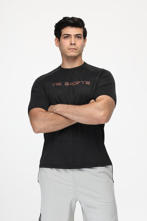 Regular Fit Sports T-Shirt Black