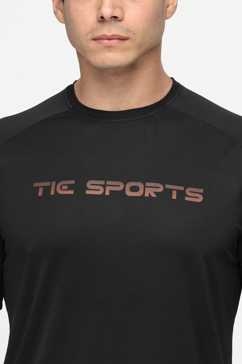 Regular Fit Sports T-Shirt Black
