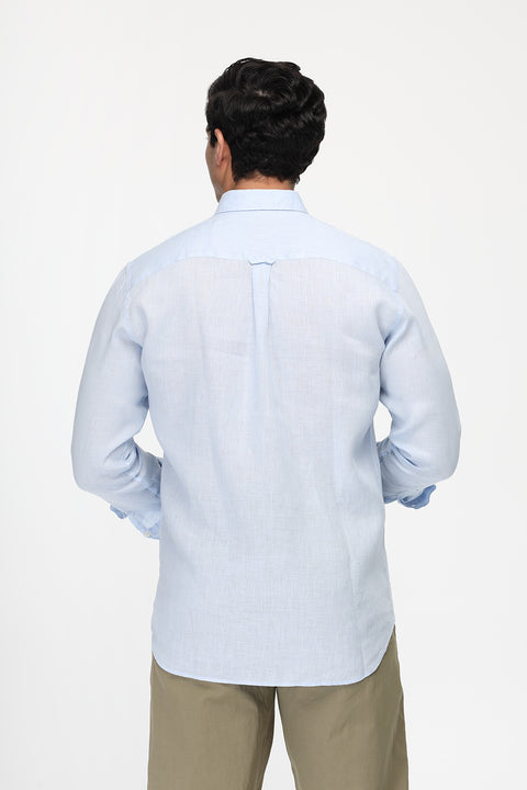 Regular Fit Linen Shirt Light Blue