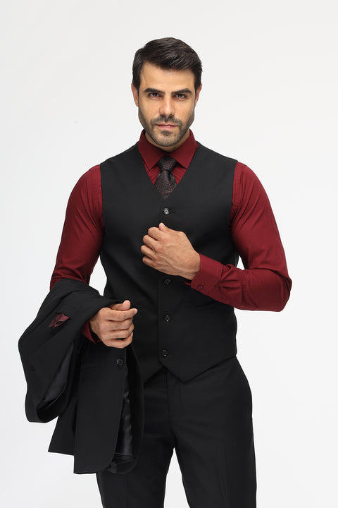 Slim Fit Suit Black