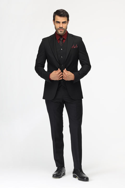 Slim Fit Suit Black