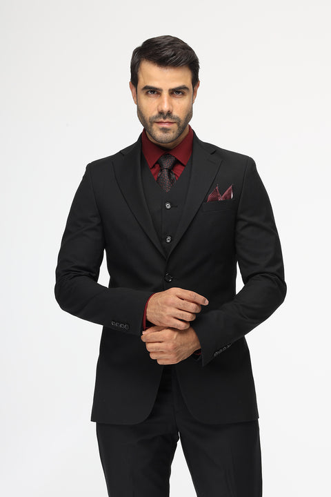 Slim Fit Suit Black