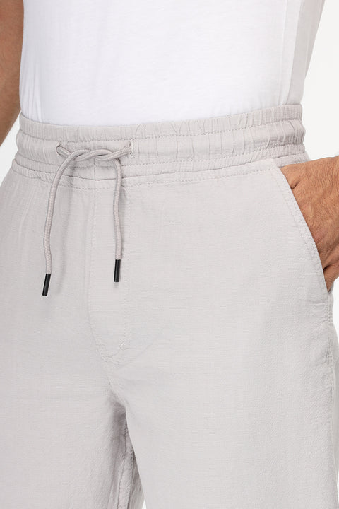 Regular Fit Cotton Linen Trousers Light Gray