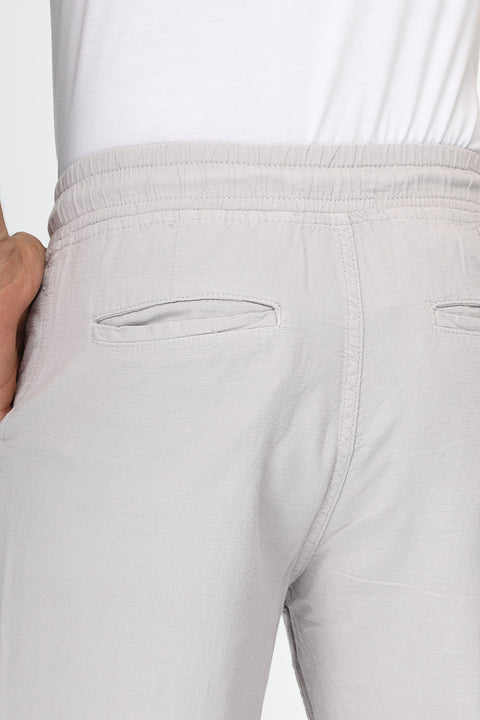 Regular Fit Cotton Linen Trousers Light Gray