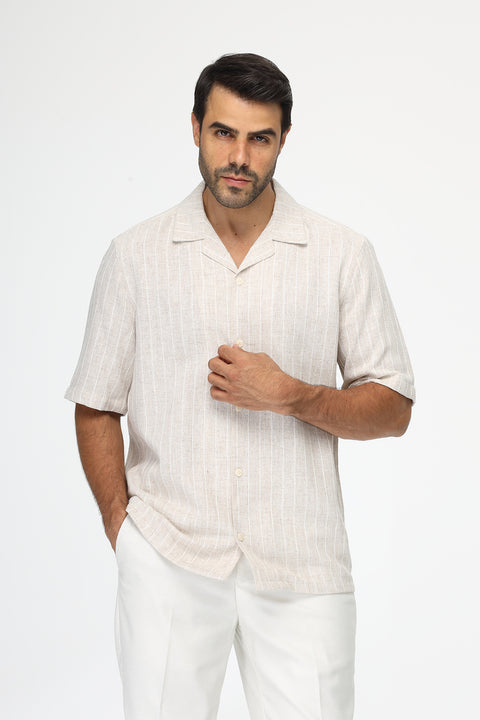Relax Fit Shirt Half Beige