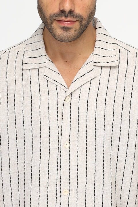 Relax Fit Shirt Half Beige