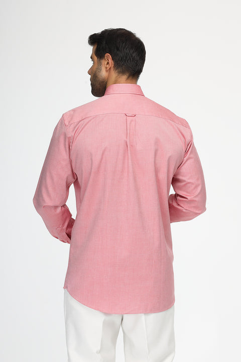 Regular Fit Shirt Oxford Red 100% Cotton