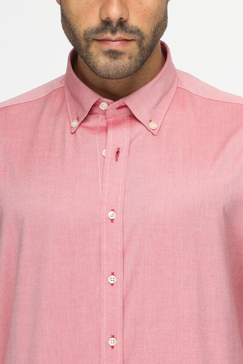Regular Fit Shirt Oxford Red 100% Cotton