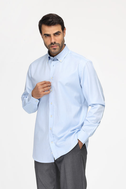 Regular Fit Shirt Oxford Light Blue 100% Cotton