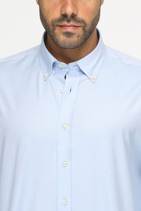 Regular Fit Shirt Oxford Light Blue 100% Cotton