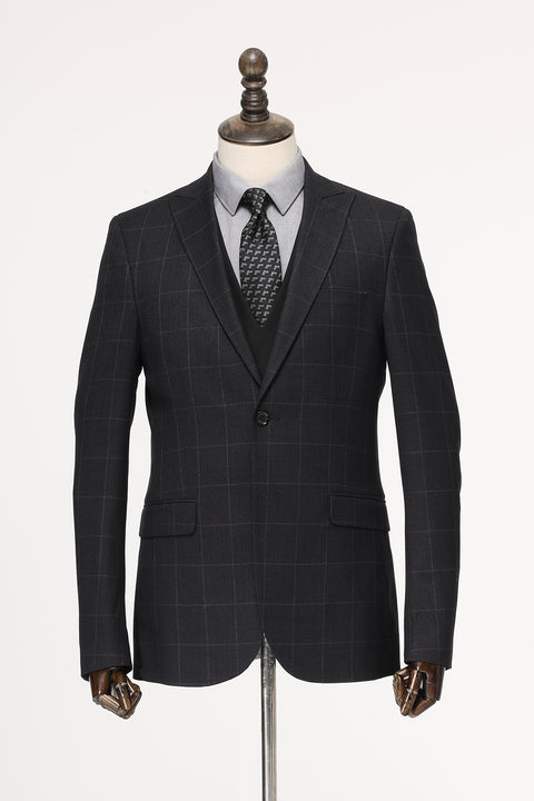 Slim Straight Fit Suit Gray