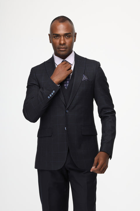 Slim Straight Fit Suit Dark Blue