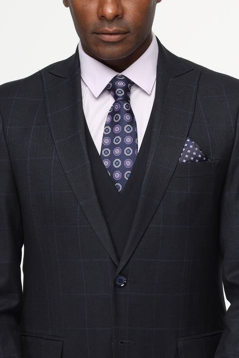 Slim Straight Fit Suit Dark Blue