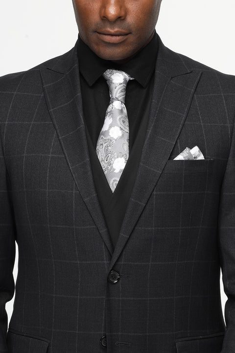 Slim Straight Fit Suit Gray