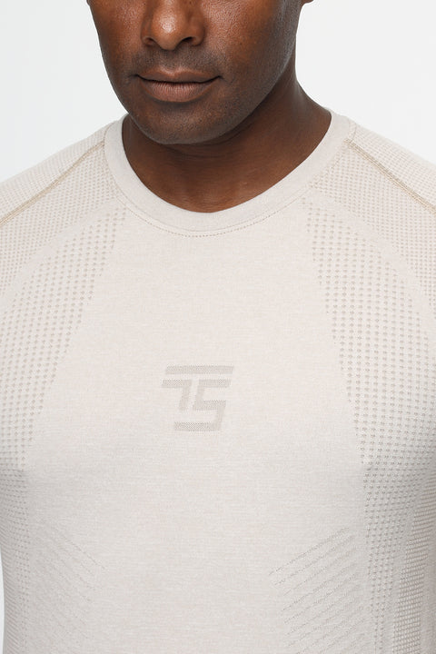 Regular Fit Sports T-Shirt Beige
