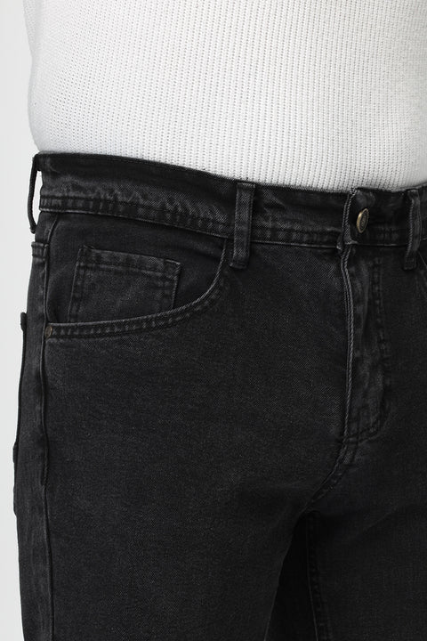بنطلون جينز بقصة مستقيمة وضيقة رمادي