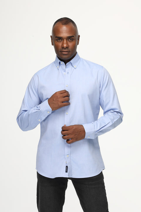 New Fit Shirt Oxford Medium Blue 100% Cotton