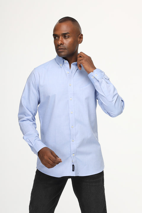 New Fit Shirt Oxford Medium Blue 100% Cotton