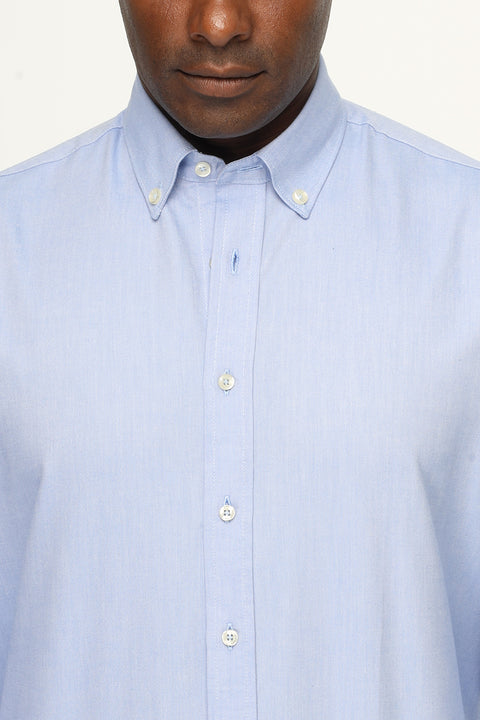 New Fit Shirt Oxford Medium Blue 100% Cotton