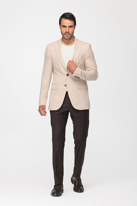 Slim Fit Suit Beige