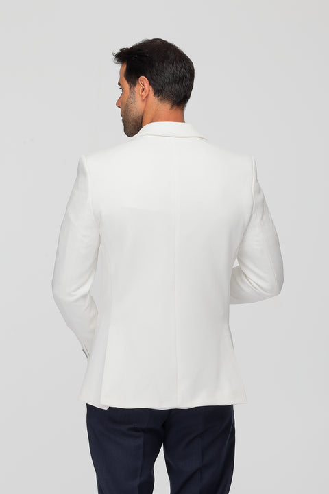 Slim Fit Blazer Off White