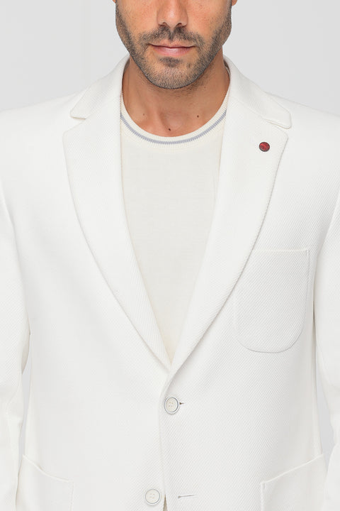Slim Fit Blazer Off White