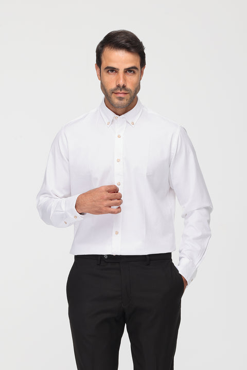 Slim Fit Shirt Oxford White 100% Cotton